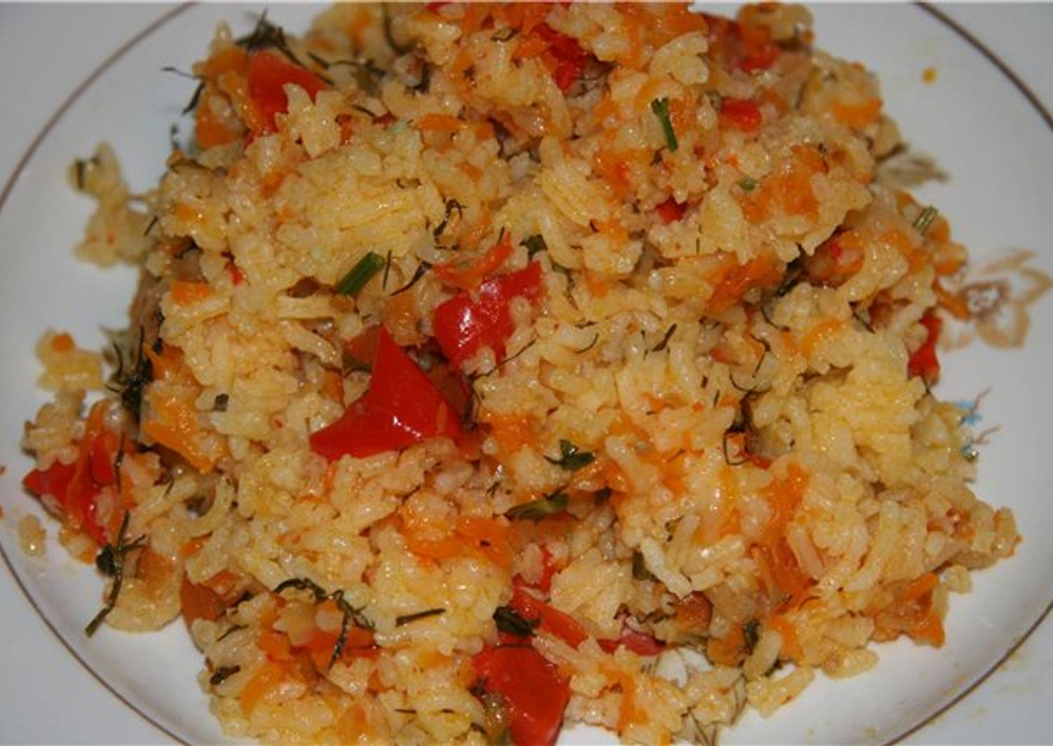 Рис с перцем в мультиварке