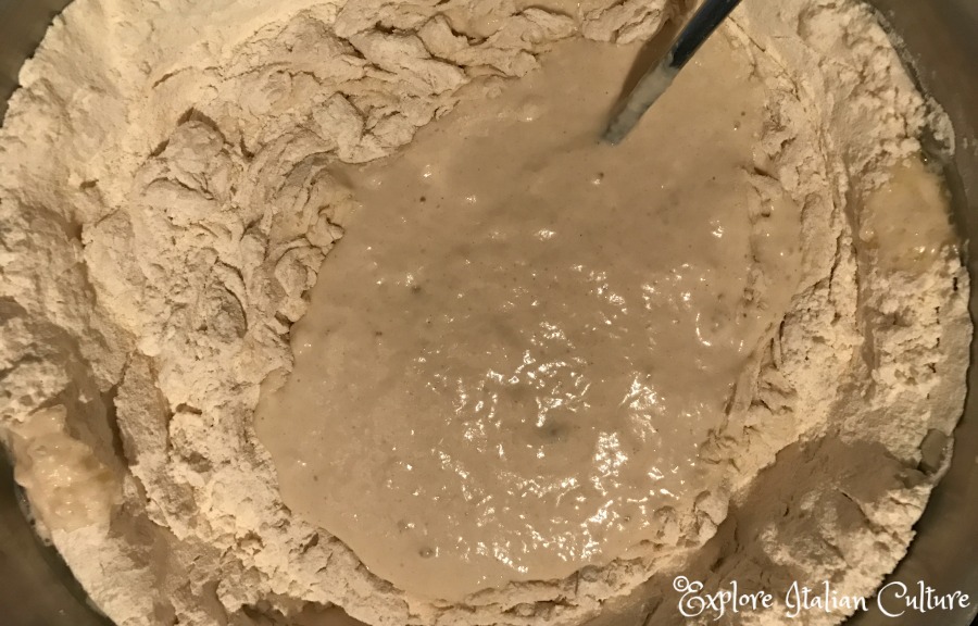 Basic pizza dough becoming thicker.