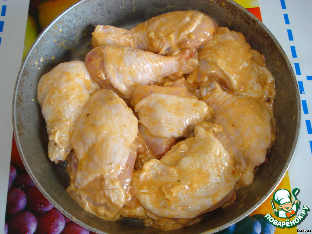 Чесночная курица на сковороде
