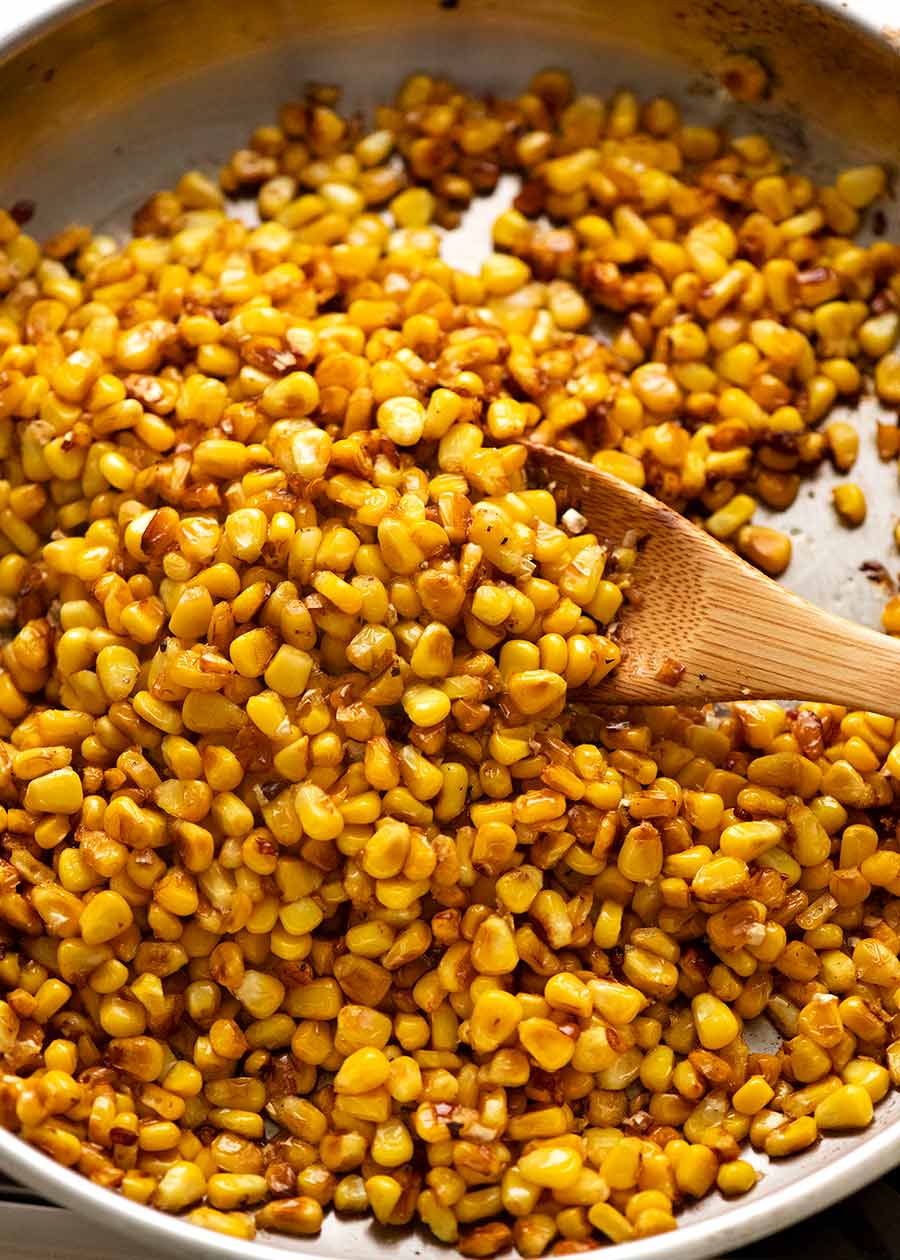 Pan fried golden corn