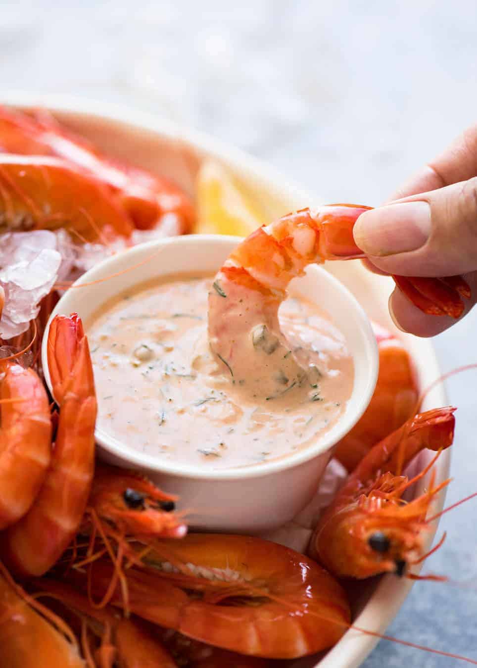 Our favourite Dipping Sauce for Prawns (Shrimp), essentially a jacked up Marie Rose / Thousand Island sauce. recipetineats.com
